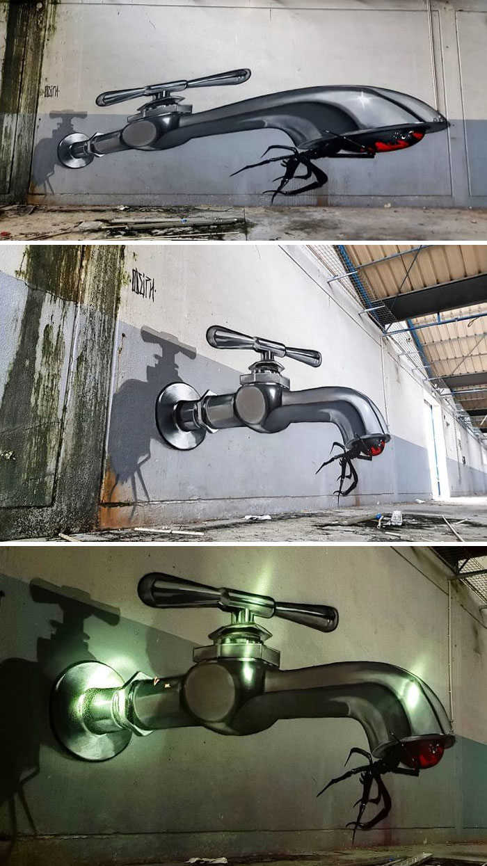 Tampak Nyata, 5 Potret Mural 3 Dimensi yang Bikin Decak Kagum