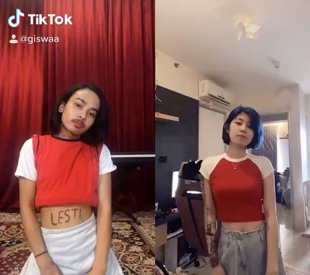 5 Potret Giswaldani Harris, Seleb Tiktok Berkumis yang Pandai Tirukan Gaya Artis