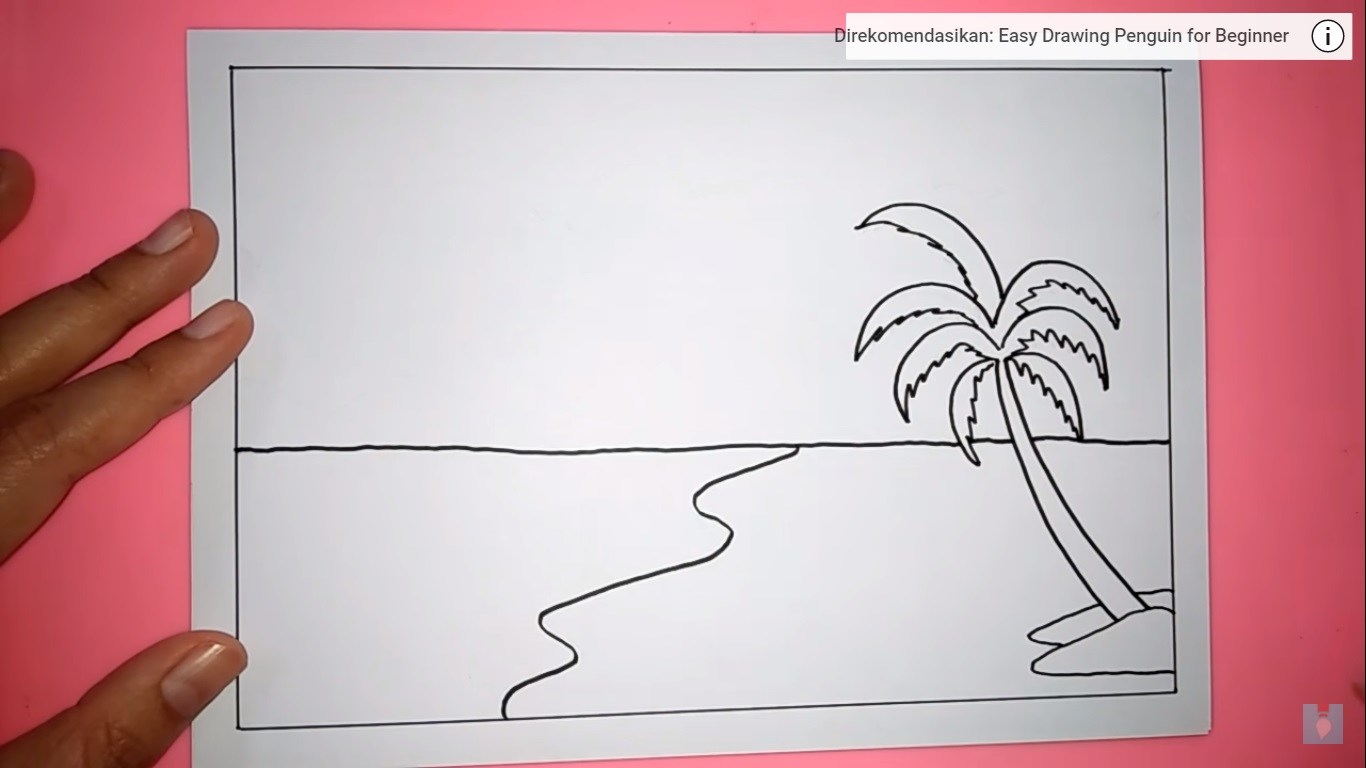 6 Langkah Cara Menggambar Pemandangan Pantai, Anak Kecil Juga Bisa