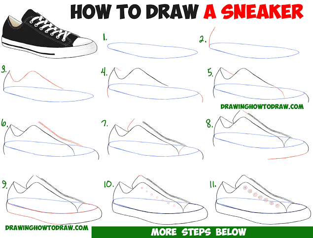 5 Cara Gampang Menggambar Sepatu, Sneakers hingga Boots