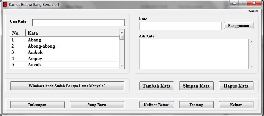 Software Kamus Bahasa Betawi | Kenali Arti Kata Betawi | 100% Buatan Indonesia