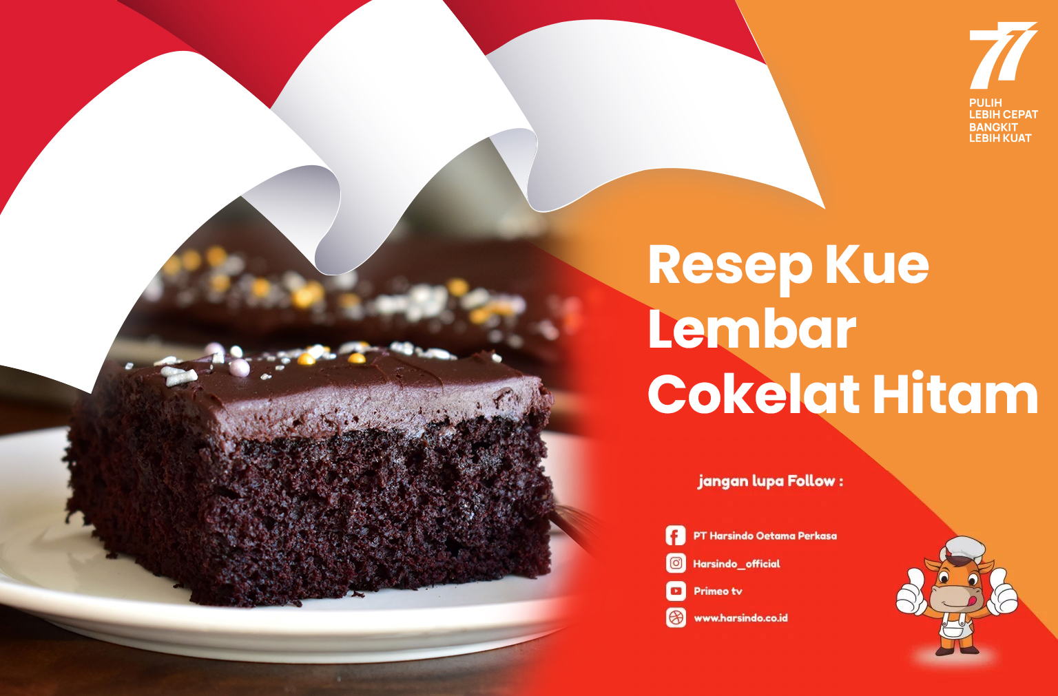 Resep Kue Lembar Cokelat Hitam dengan Frosting Cokelat Hitam