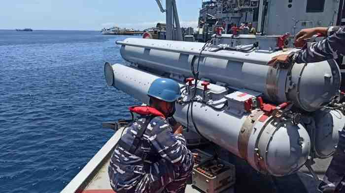 &#91;UPDATE&#93; Tua-Tua Keladi, KRI Malahayati Berhasil Luncurkan Torpedo MK46 di Selat Bali
