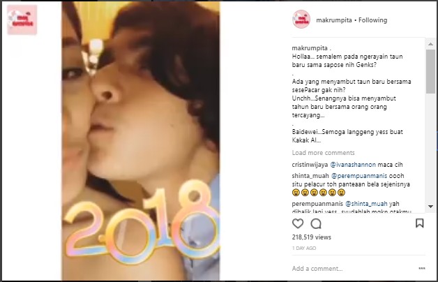Ciumi Leher Kekasih Saat Tahun Baru, Al Ghazali Bikin Netter ‘Jijik’