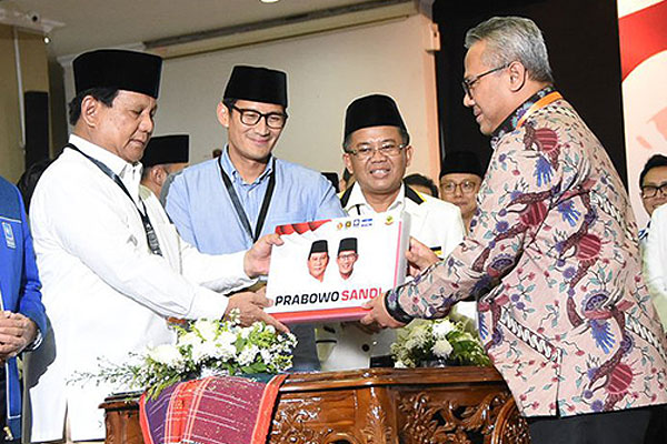 Dokumen Pencalonan Prabowo-Sandiaga Uno Dinyatakan Lengkap oleh KPU