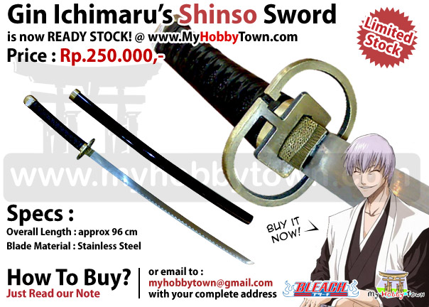 BLEACH ANIME SWORDS (Replika ukuran sebenarnya)