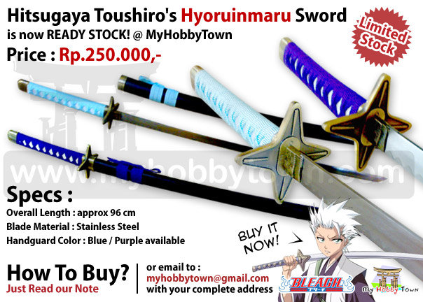 BLEACH ANIME SWORDS (Replika ukuran sebenarnya)