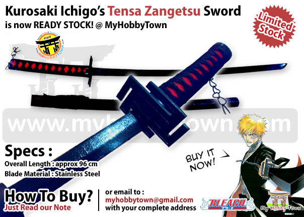 BLEACH ANIME SWORDS (Replika ukuran sebenarnya)