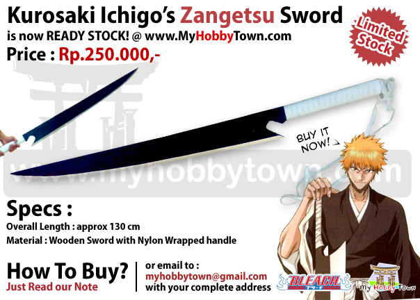 BLEACH ANIME SWORDS (Replika ukuran sebenarnya)