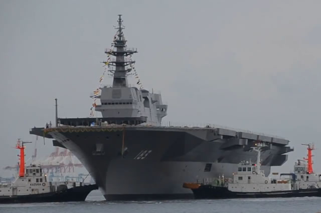  Japan Maritime Self Defense Force Unveils Newest, Largest Helicopter Destroyer DDH18