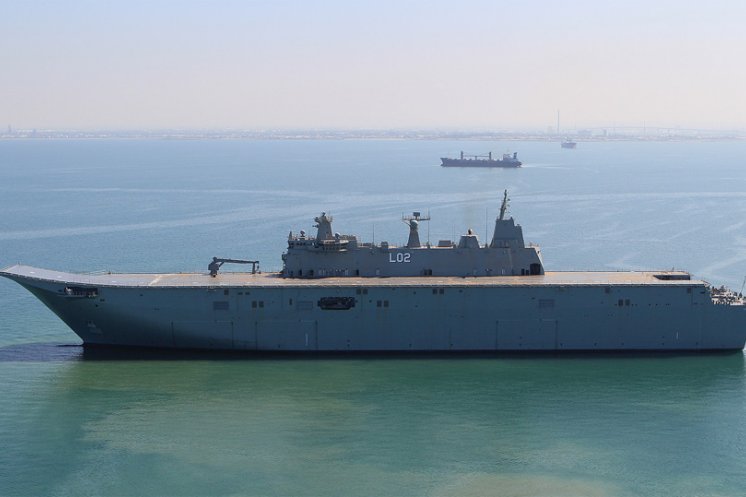 Camberra, Royal Australian Navy new Landing Helicopter Dock starts sea trials