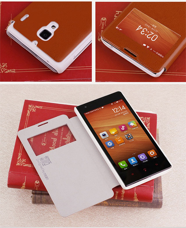 Anti Gores Glare Soft Silicon Jelly Hard Leather Flip Case Cover Xiaomi Redmi 1s Note