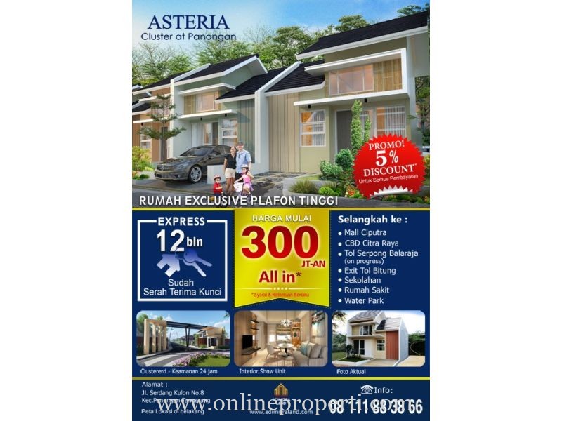 Cluster Asteria, Strategis & Ekslusif di Panongan Tangerang