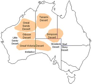 Butiran pasir merah Simpson Desert, Australia