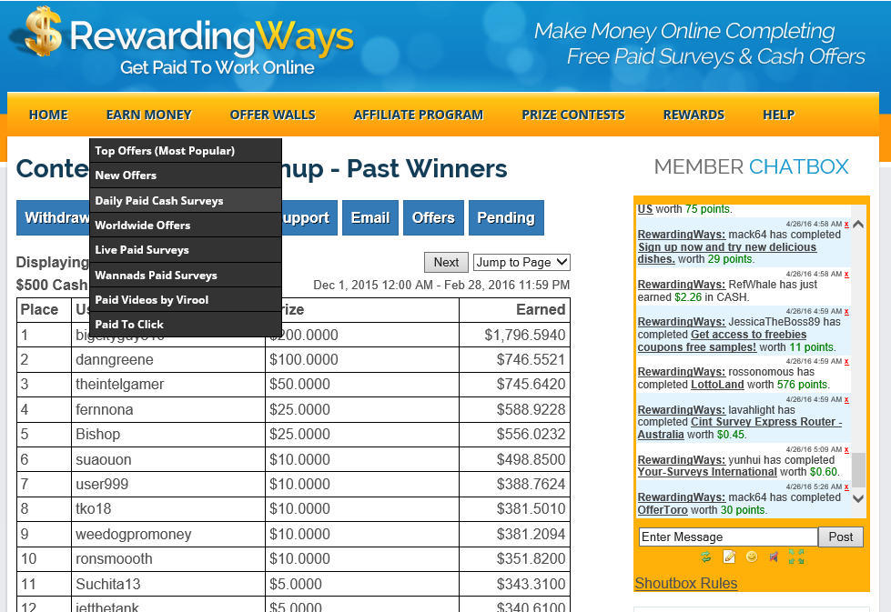 &#91;andrejss&#93; --Rewardingways-- Dibayar dgn melakukan survey PO $1+contes monthly $200