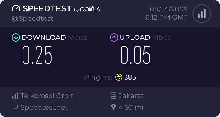 [SPEEDTEST] Hasil speedtest ISP Indonesia !