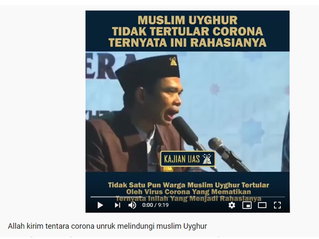 cek-fakta-uas-corona-tentara-allah-lindungi-muslim-uighur