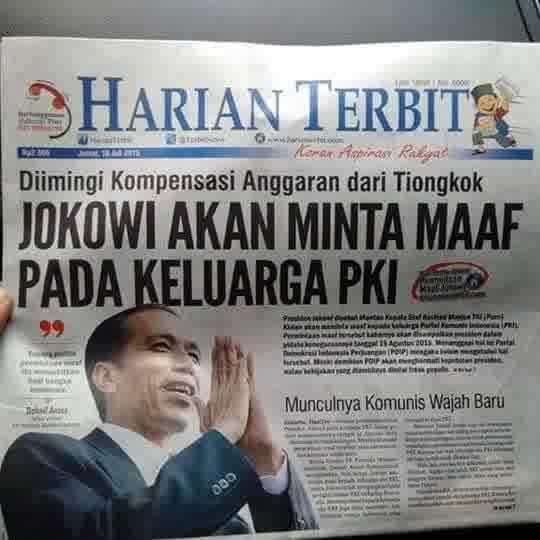 Rencana Jokowi Minta Maaf ke PKI Sesuai Janji Kampanye Pilpres. What's wrong?