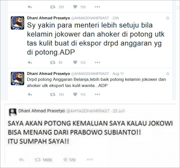 Ahmad Dhani Minta Pendukung Jokowi-Ahok Potong Kelamin