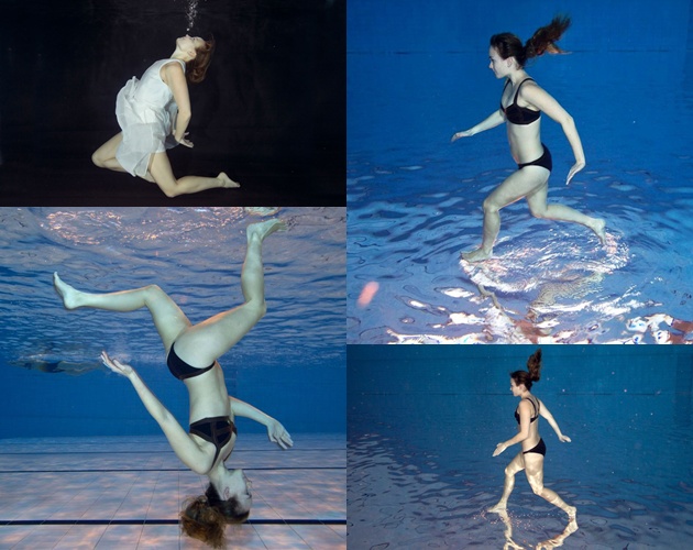 Seperti sulap, wanita ini pamer keahliannya berjalan dalam air