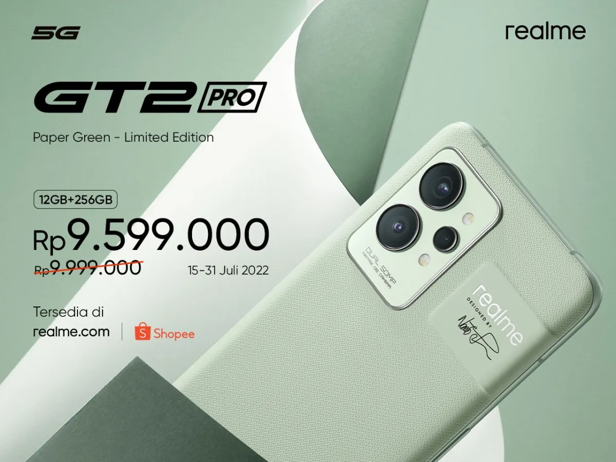 realme GT 2 Pro Kini Tersedia dalam Warna Paper Green
