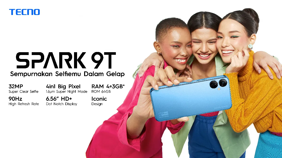 TECNO Spark 9T Hadir dengan Harga 1,6 Juta Rupiah dan Kamera Selfie 32MP
