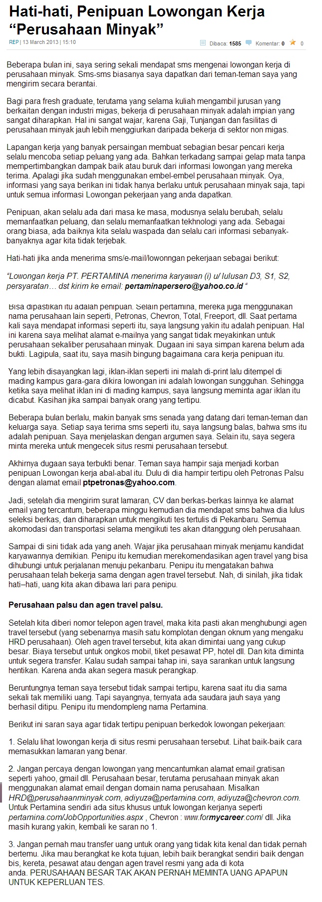 &#91;WARNING&#93; SIndikat Penipu Tenaga Kerja Pasang IKLAN di Kaskus, Hati-hati Ketepu!