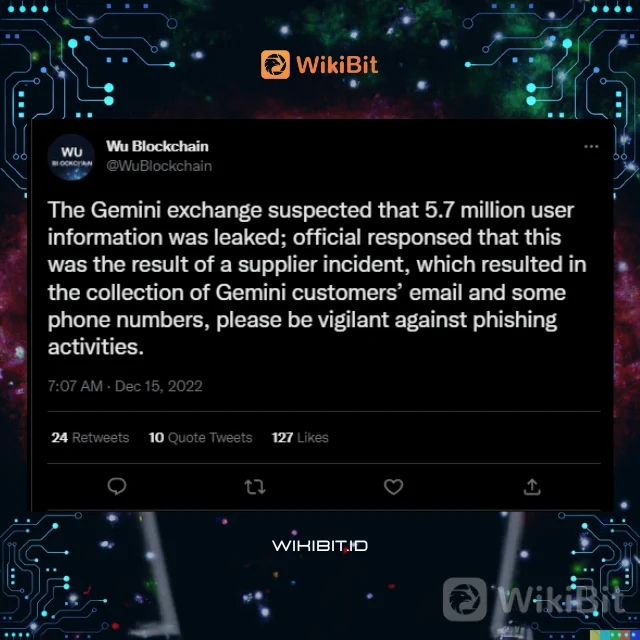 Kebocoran Data Pertukaran Gemini | 5,7 juta Pengguna Terancam Phishing