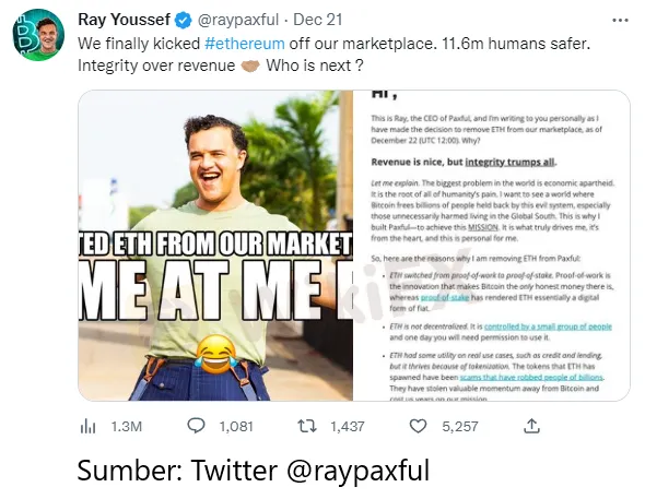 Ethereum Di Hapus Dari Paxful Platform 11 Juta Pengguna