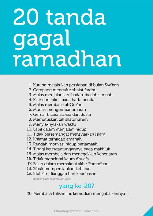 &#91;masuk&#93; 20 Tanda Gagal Ramadhan!