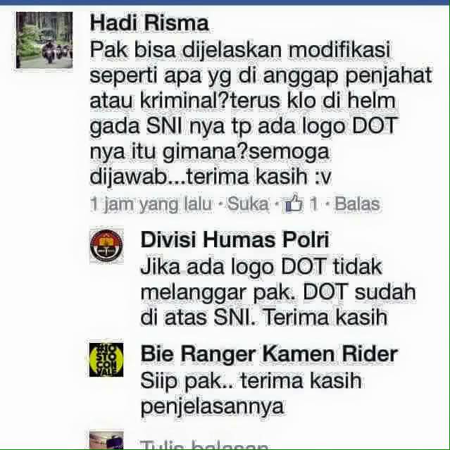 Razia Simpatik 2016 Menyasar Helm Standar SNI, Lalu Yang Non SNI Bagaimana ?