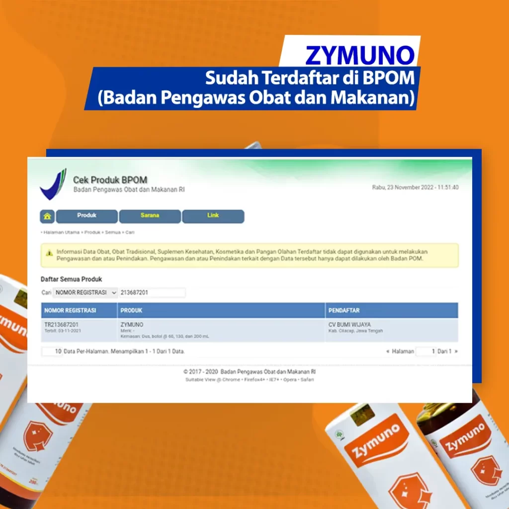 Apakah Zymuno Sudah BPOM?